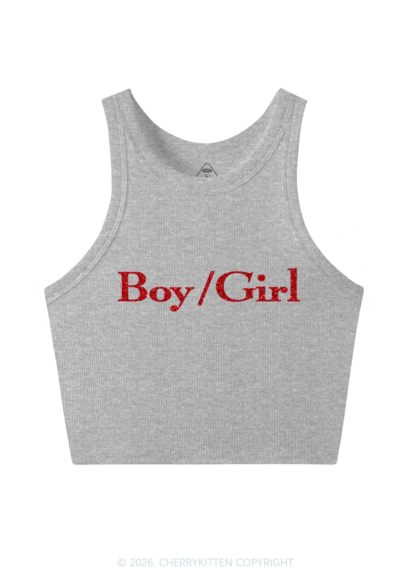 Glitter Boy Or Girl Pride Y2K Crop Tank Top Cherrykitten