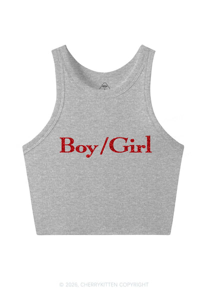 Glitter Boy Or Girl Pride Y2K Crop Tank Top Cherrykitten