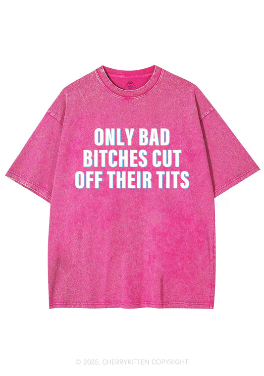Bad Bixxhes Cut Off Txts Y2K Shirts Washed Tee Cherrykitten