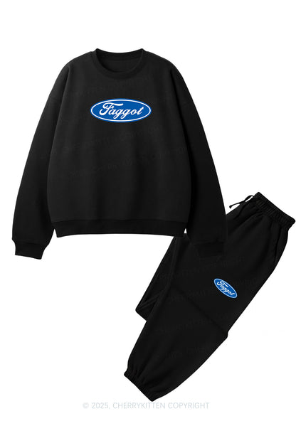 Faggot Pride Y2K Fleece Sweatshirts Set Cherrykitten