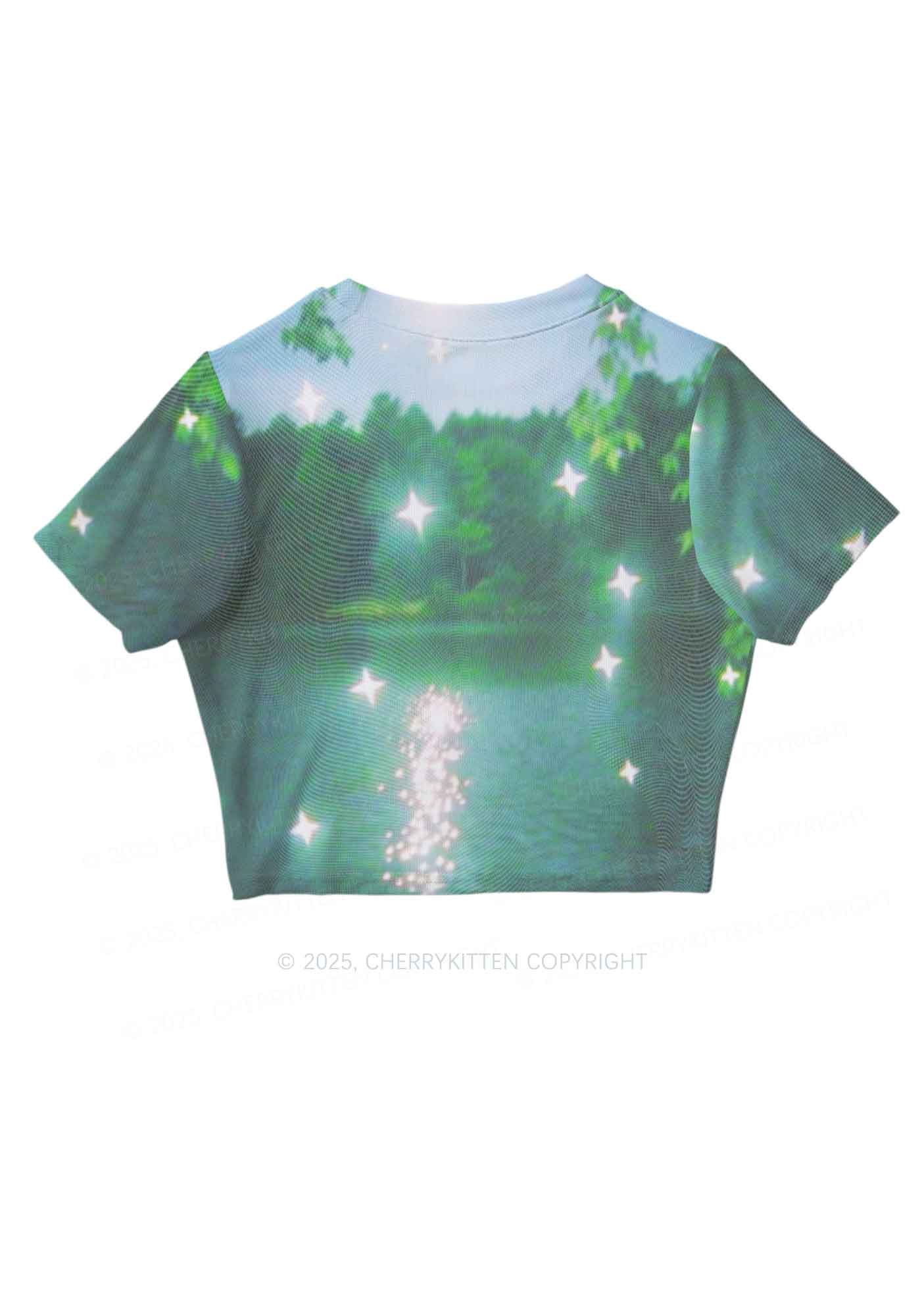 Forest Lake Y2K Mesh Crop Top Cherrykitten