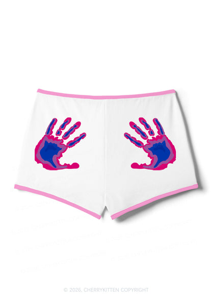 Bisexual Thermal Hands Pride Y2K Booty Shorts Cherrykitten