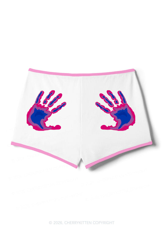 Bisexual Thermal Hands Pride Y2K Booty Shorts Cherrykitten