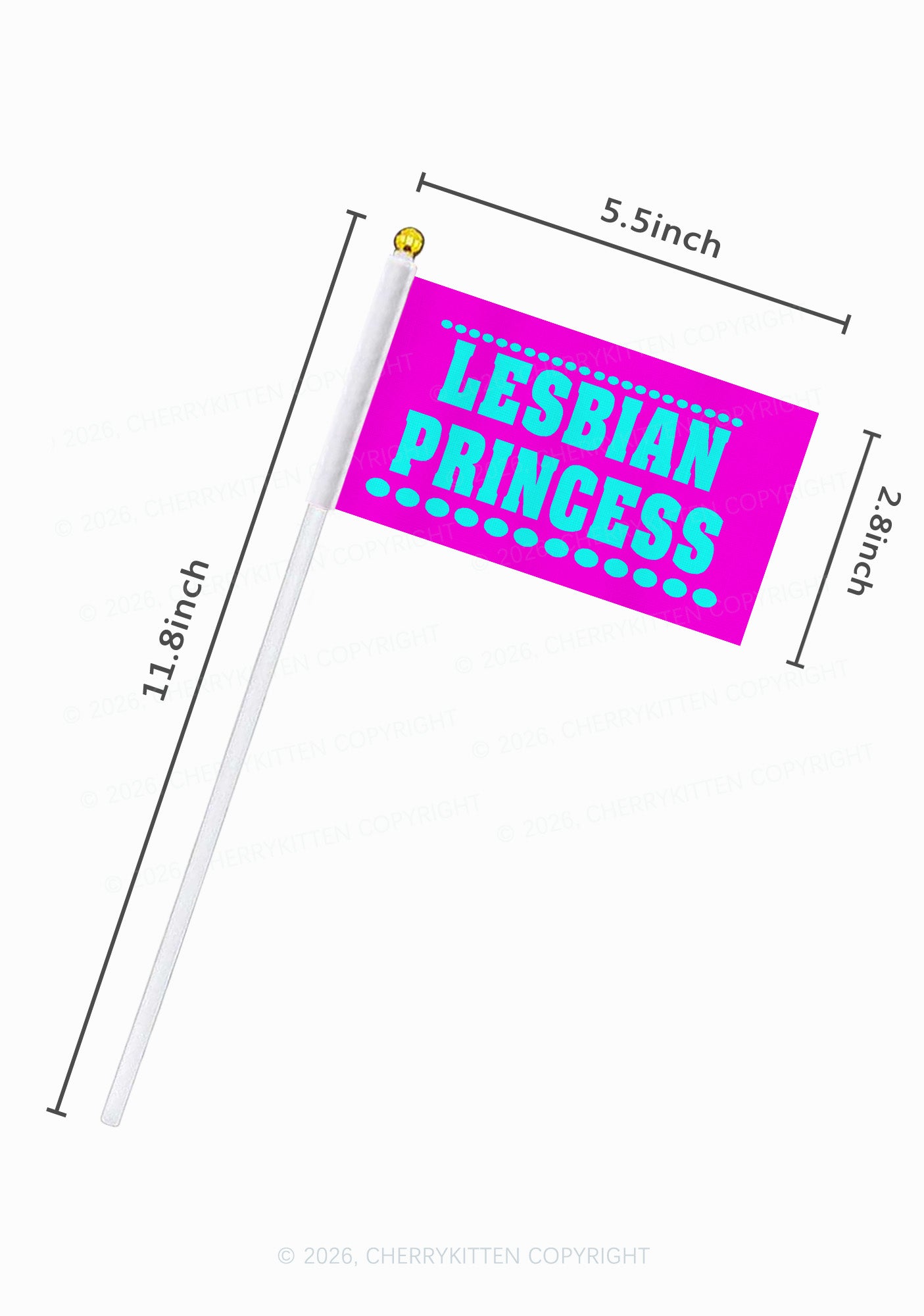 Lesbian Princess Pride Y2K Hand Flags Cherrykitten