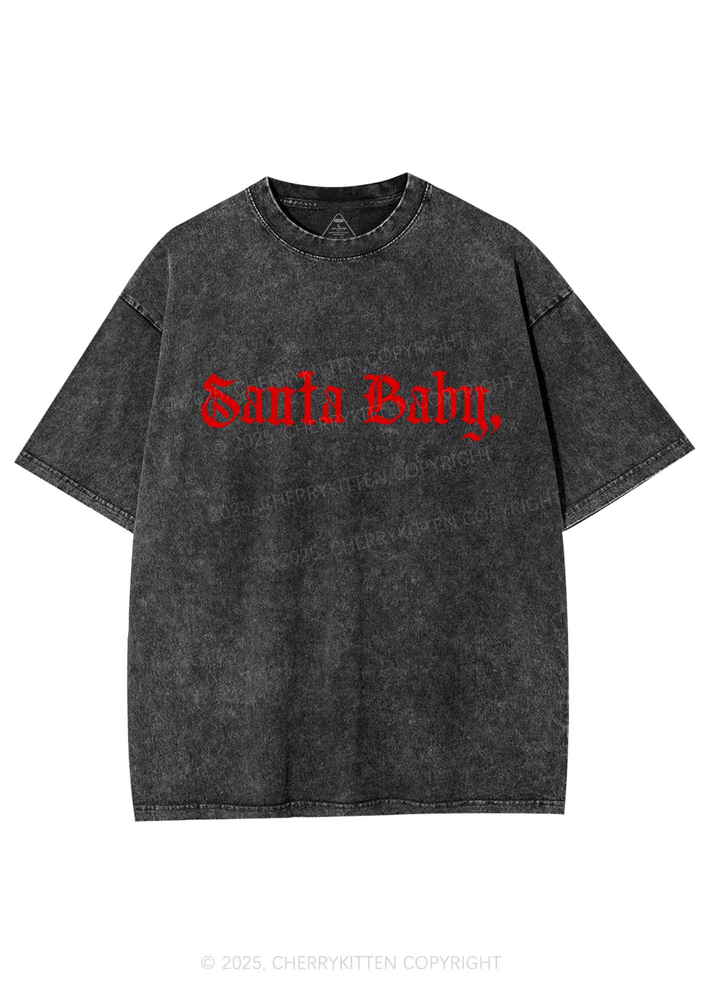 Christmas Santa Baby Y2K Shirts Washed Tee Cherrykitten