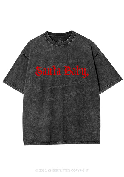 Christmas Santa Baby Y2K Shirts Washed Tee Cherrykitten