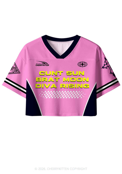 Cxxt Sun Brat Moon Diva Rising Y2K Crop Sport Jersey Shirts Cherrykitten