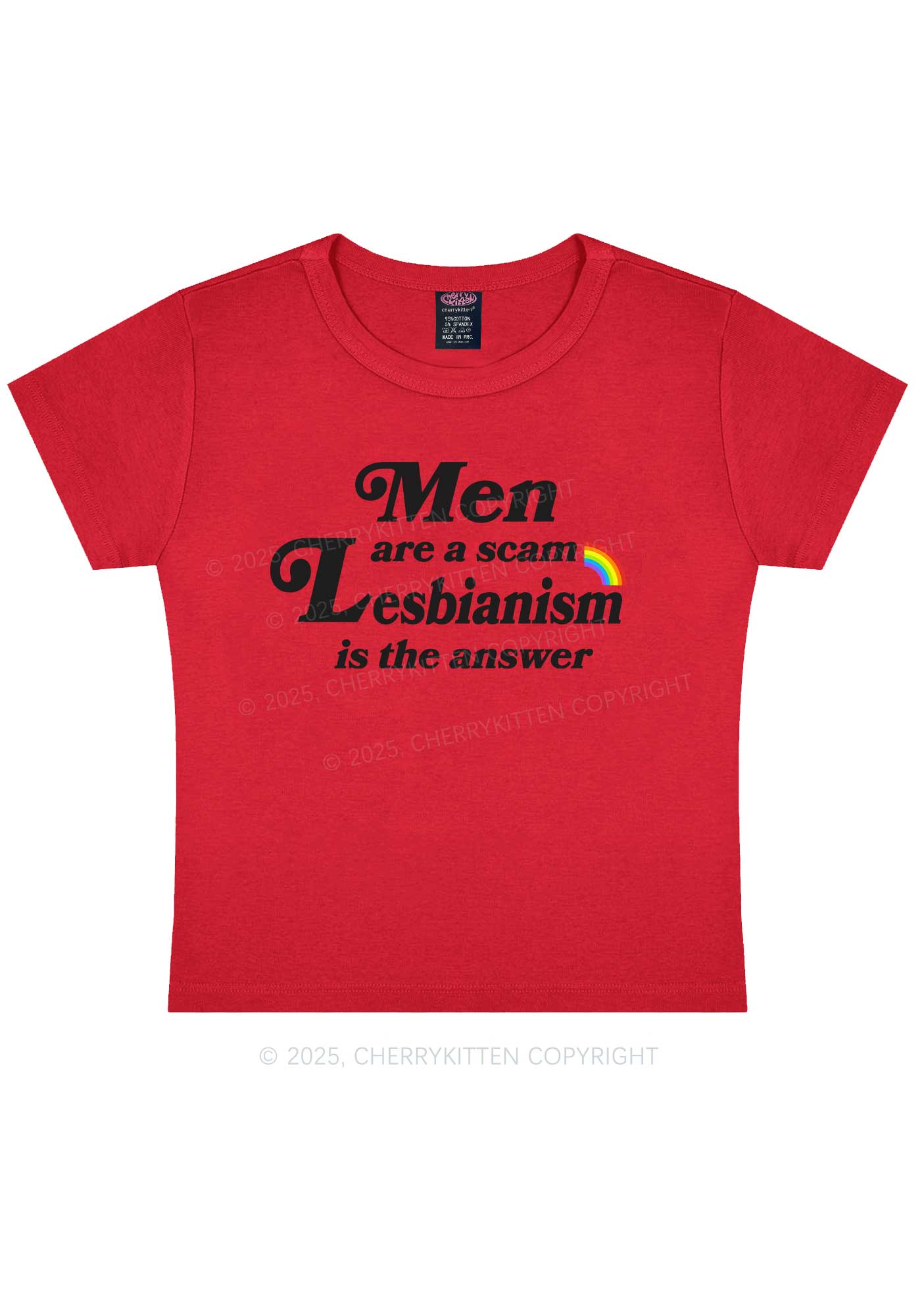 Men Lesbianism Y2K Baby Tee Cherrykitten