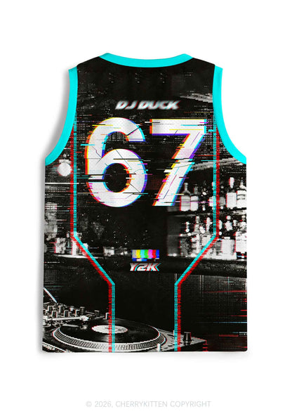 Retro Glitch DJ Duck Y2K Sport Jersey Tank Cherrykitten