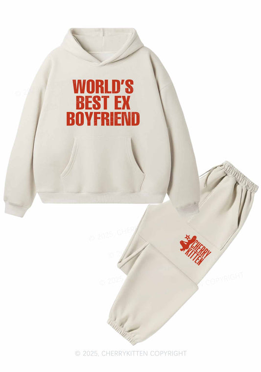 Best Ex Boyfriend Y2K Fleece Hoodie Set Cherrykitten