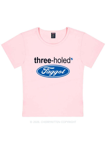 Three Holed Faggot Pride Y2K Baby Tee Cherrykitten