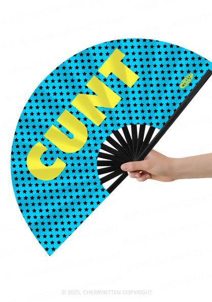 Cxxt Black Stars Y2K Rave Hand Fan Cherrykitten