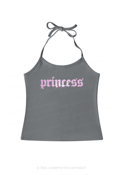 Rhinestone Princess Y2K Halter Neck Cami Cherrykitten
