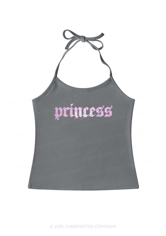 Rhinestone Princess Y2K Halter Neck Cami Cherrykitten