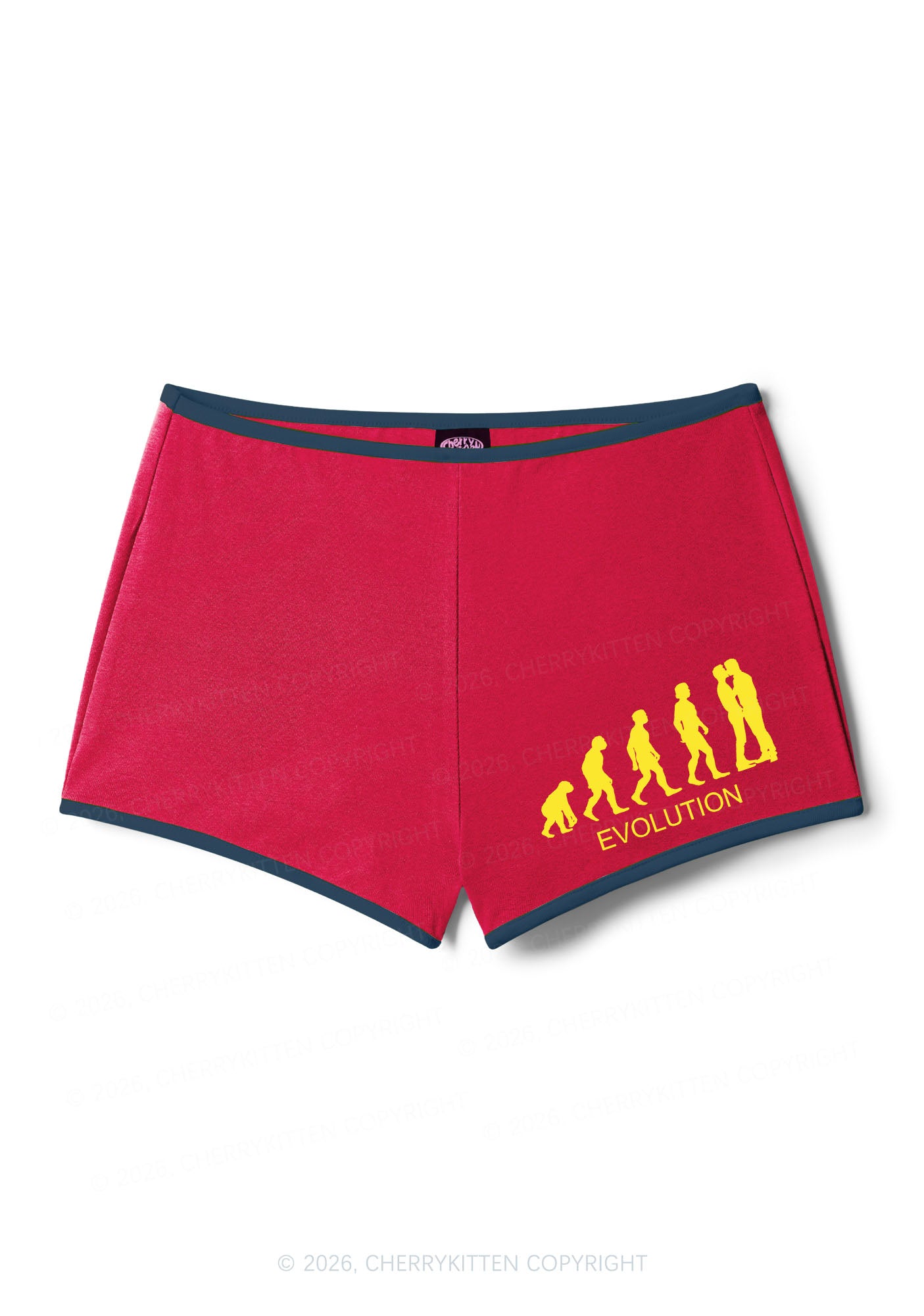 Gay Evolution Pride Y2K Booty Shorts Cherrykitten