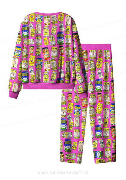 Christmas Pickle Y2K Fleece Long Sleeve Pajama Set Cherrykitten
