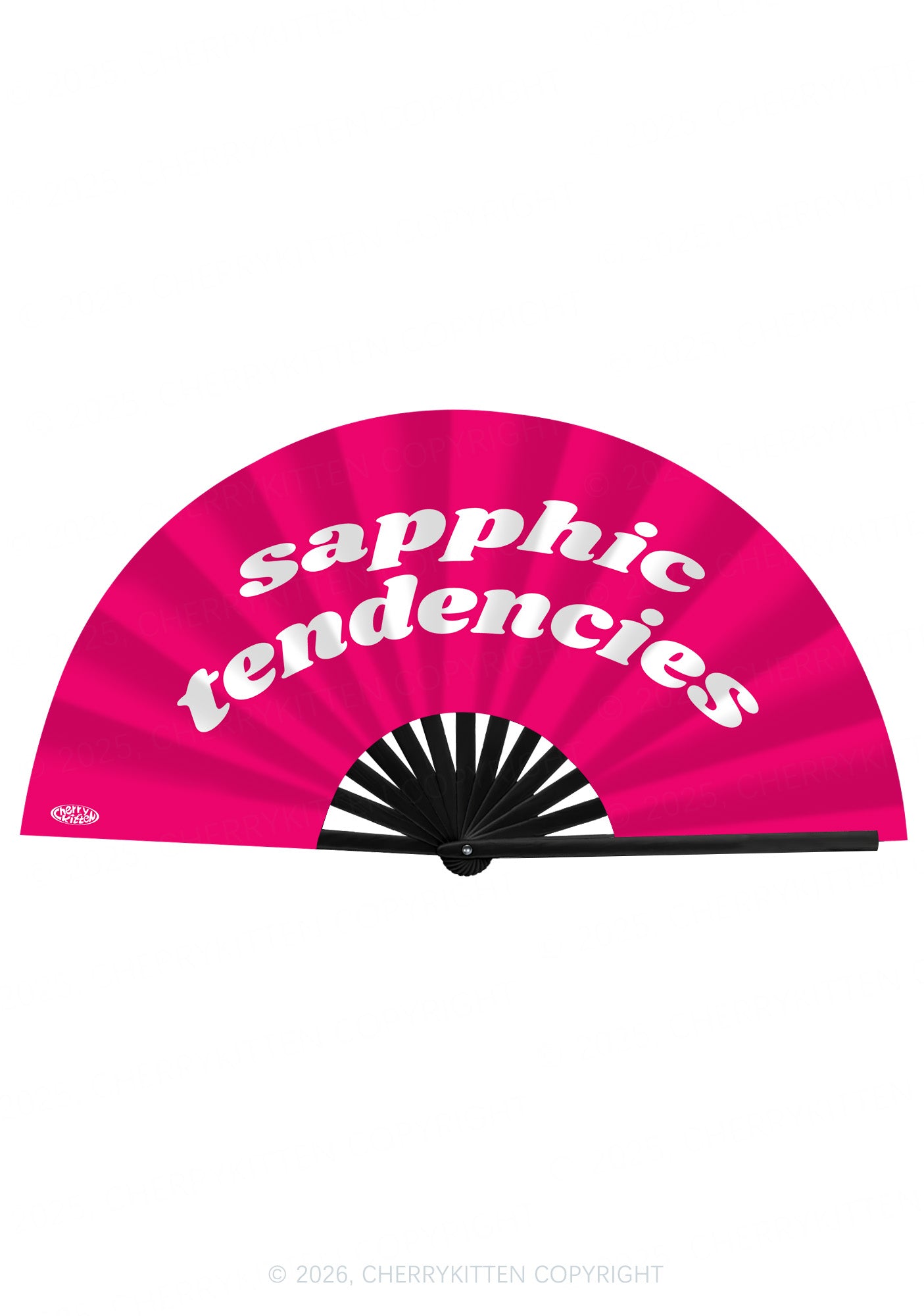 Sapphic Tendencies Pride Y2K Rave Hand Fan Cherrykitten