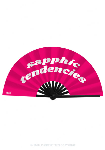 Sapphic Tendencies Pride Y2K Rave Hand Fan Cherrykitten