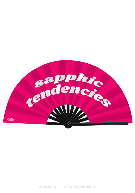 Sapphic Tendencies Pride Y2K Rave Hand Fan Cherrykitten