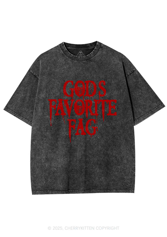 Halloween Gods Favorite Fag Pride Y2K Shirts Washed Tee Cherrykitten