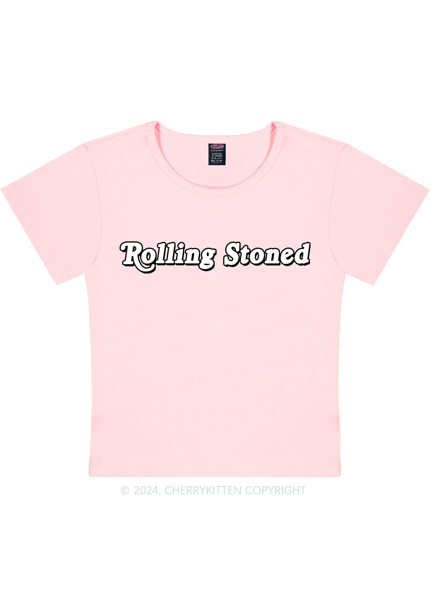 Rolling Stoned Y2K Baby Tee Cherrykitten