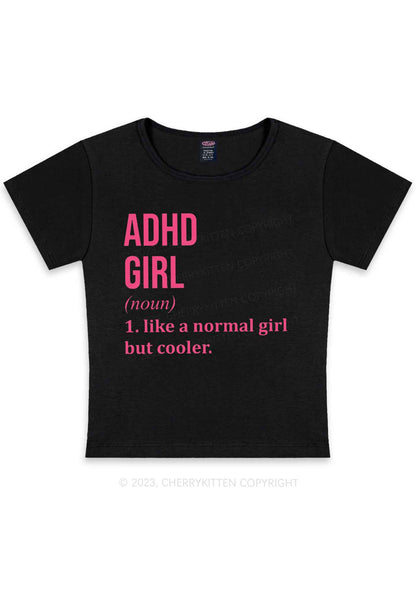 Curvy Definition ADHD Girl Y2K Baby Tee Cherrykitten