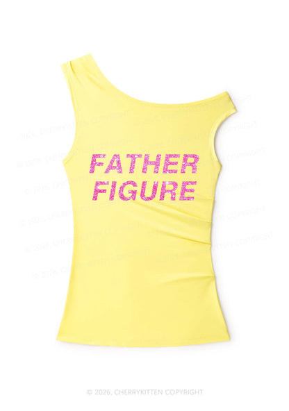 Glitter Father Figure Y2K Off Shoulder Tank Top Cherrykitten