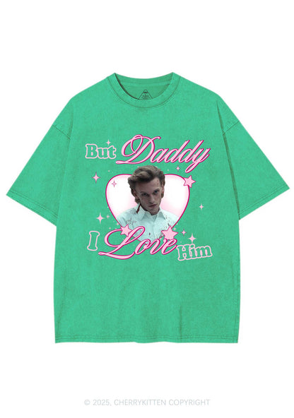 Daddy I Love Number One Y2K Shirts Washed Tee Cherrykitten
