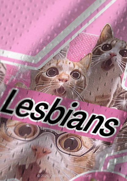 Lesbians Eat What Cat Pride Y2K Sport Jersey Tank Cherrykitten