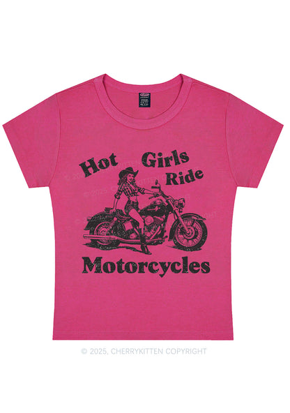 Curvy Hot Girls Ride Motorcycles Y2K Baby Tee Cherrykitten