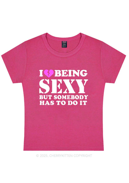 Being Sexy Tough Y2K Baby Tee Cherrykitten