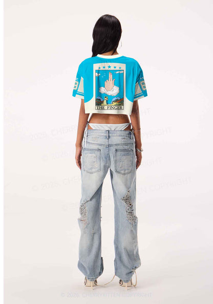 The Lesbians Finger Pride Y2K Crop Sport Jersey Shirts Cherrykitten