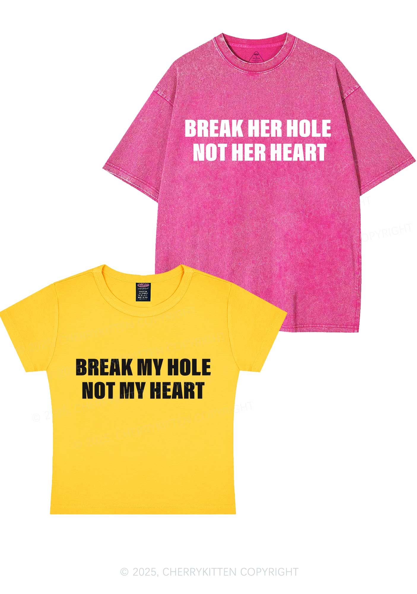 Break Hole Not Heart Y2K Valentine's Day Couple Shirt Cherrykitten