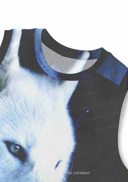 White Wolf Y2K Mesh Muscle Tank Cherrykitten