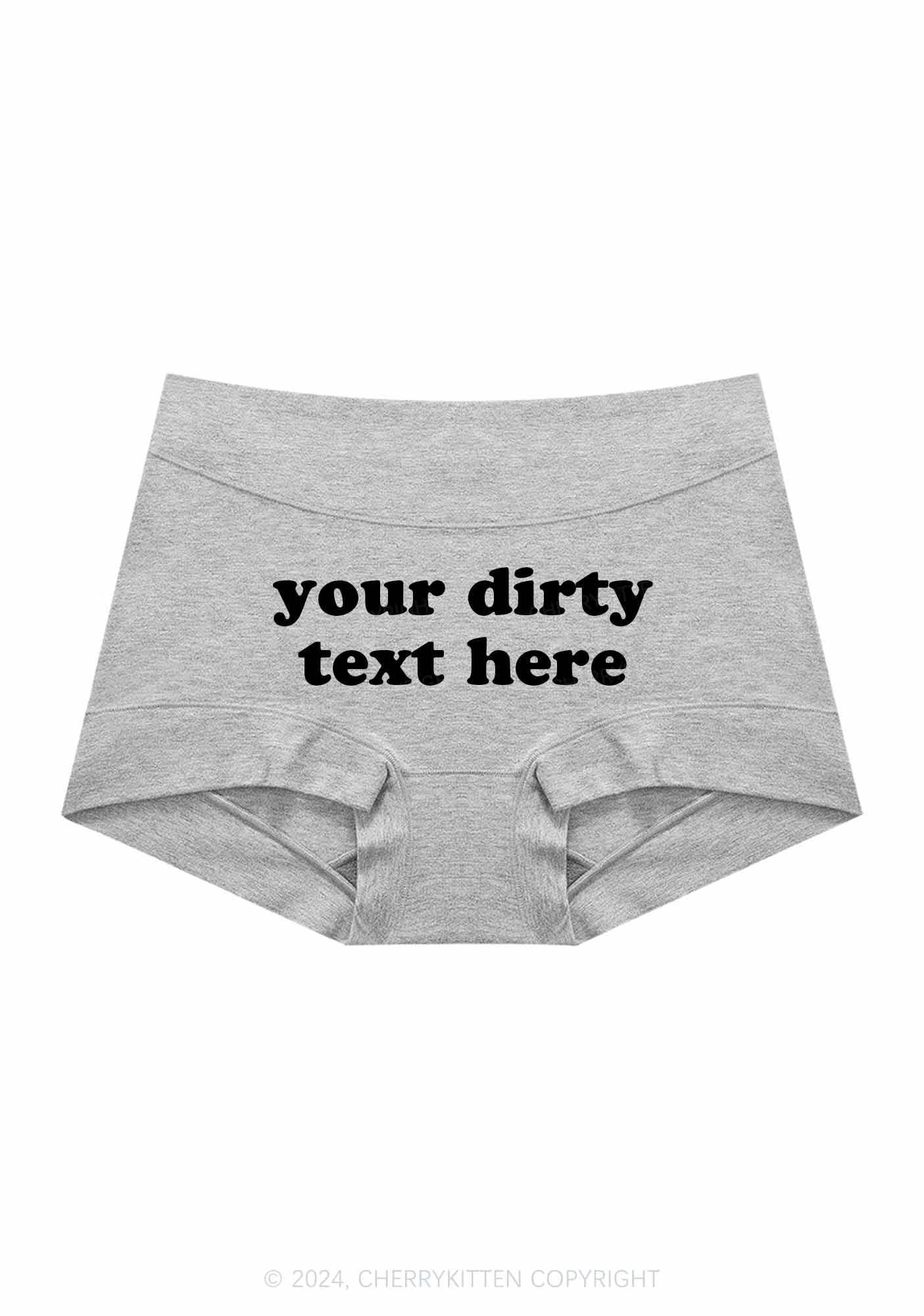 Custom Your Dirty Text Here Y2K Mid Rise Waist Boyshort Cherrykitten