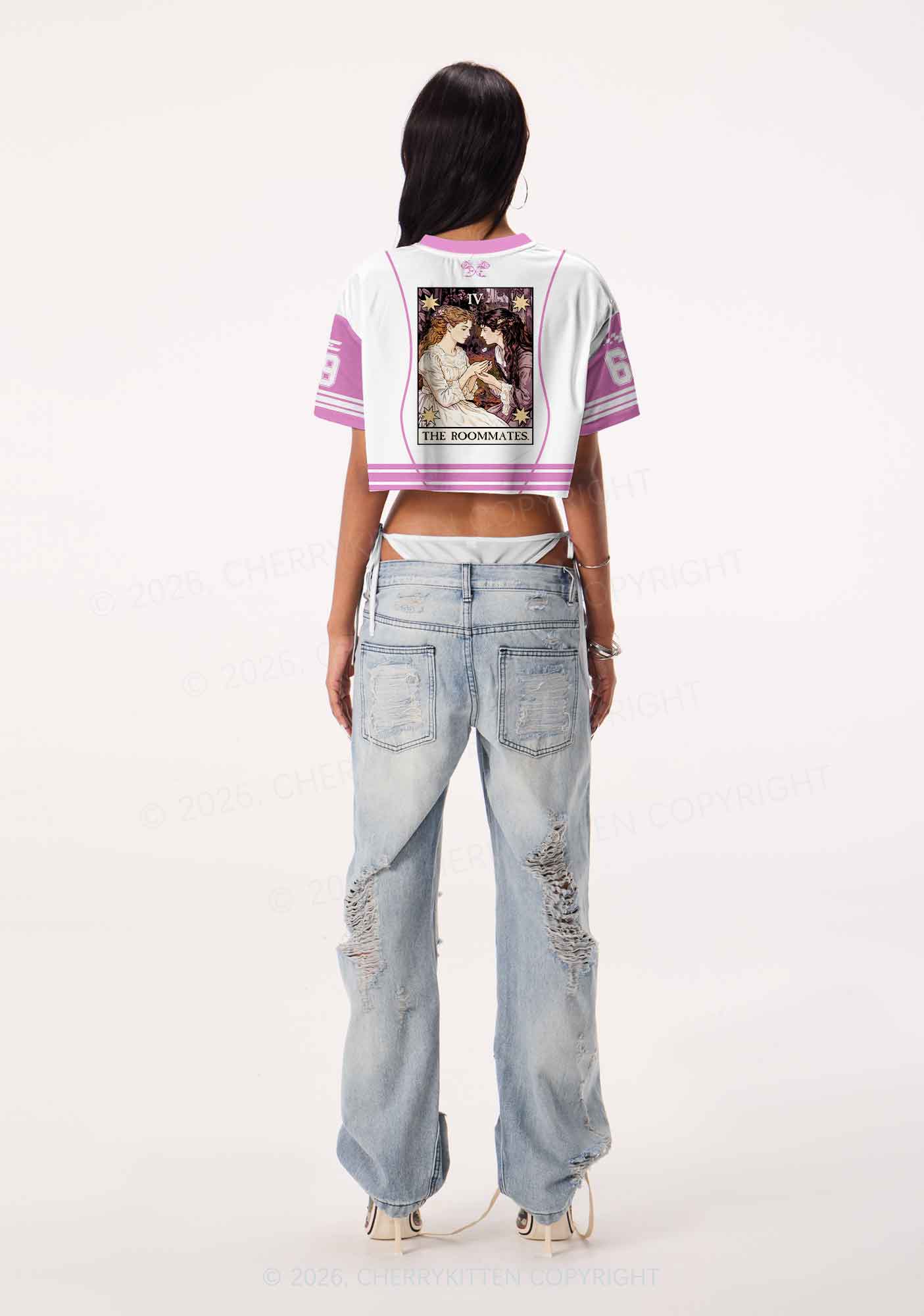 The Roommates Pride Y2K Crop Sport Jersey Shirts Cherrykitten