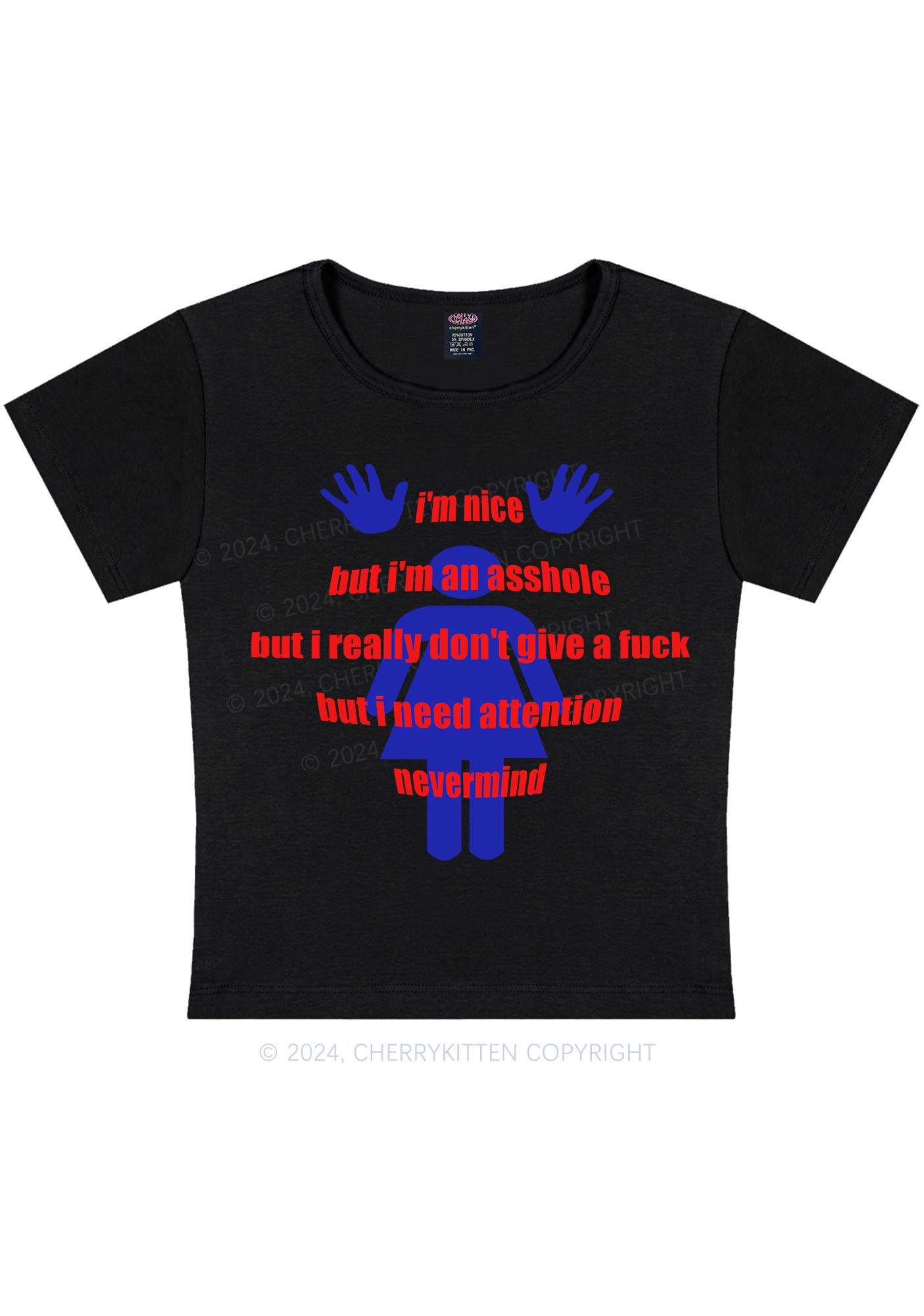 Im Nice Y2K Baby Tee Cherrykitten