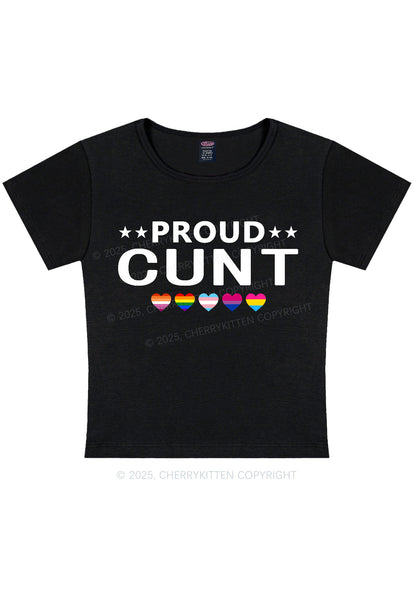 Proud Cxxt Pride Y2K Baby Tee Cherrykitten