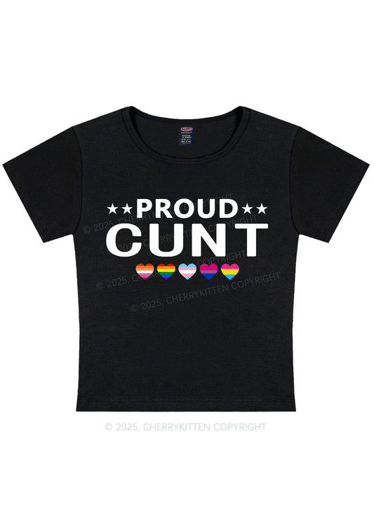 Proud Cxxt Pride Y2K Baby Tee Cherrykitten