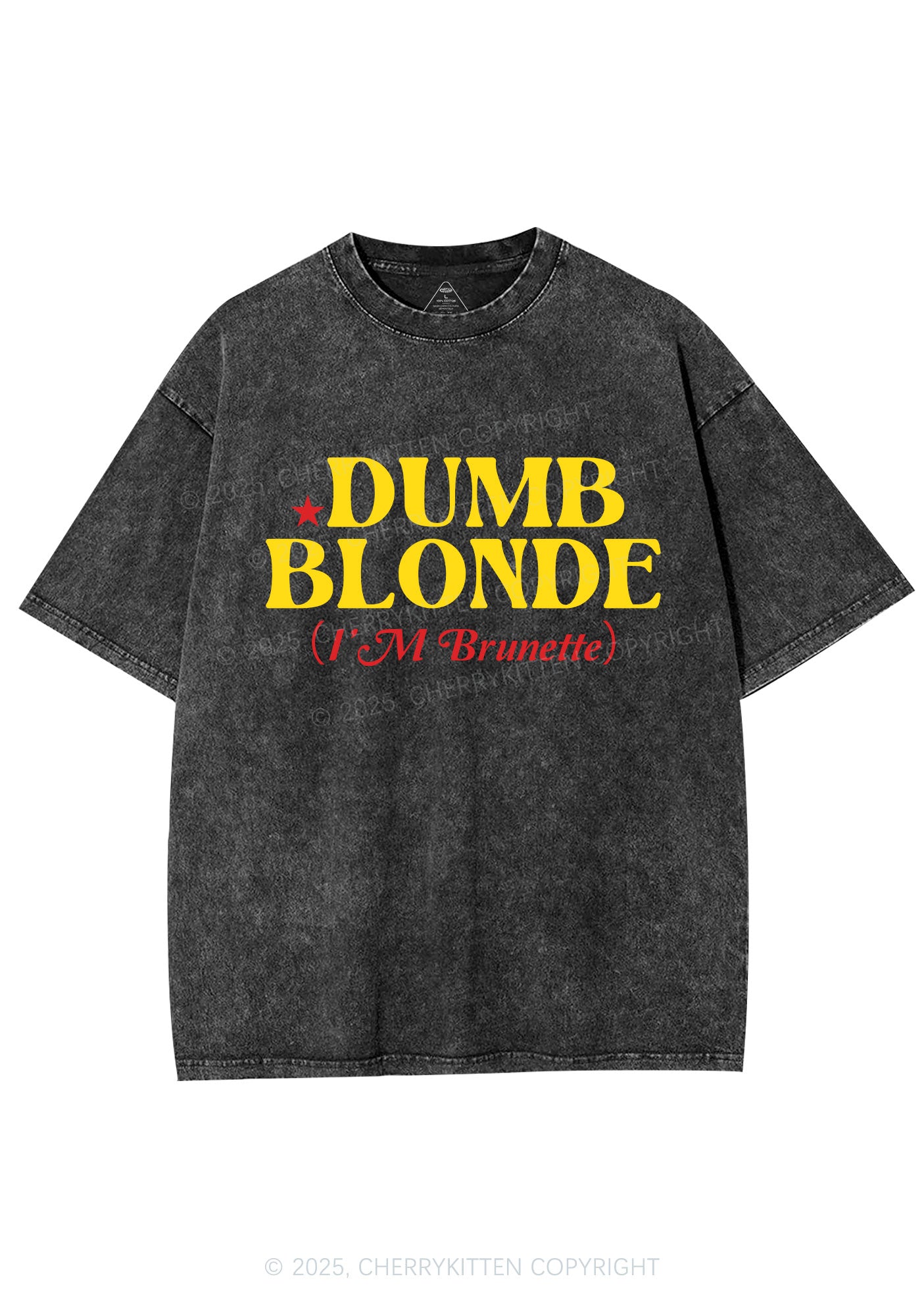 Dumb Blonde Brunette Y2K Shirts Washed Tee Cherrykitten