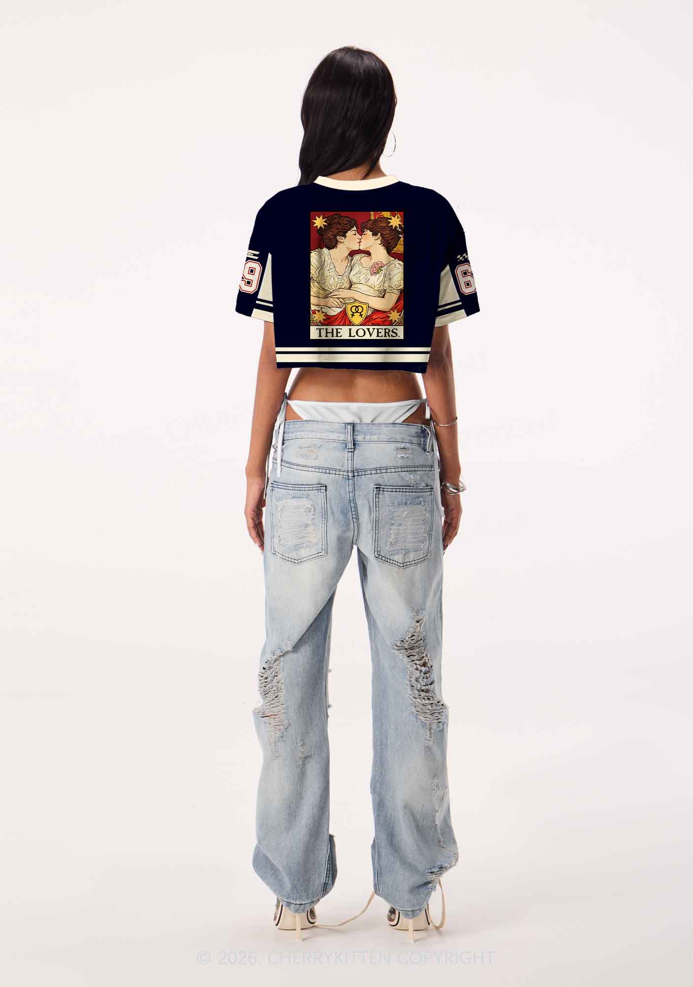 Redhead Women Kissing Pride Y2K Crop Sport Jersey Shirts Cherrykitten