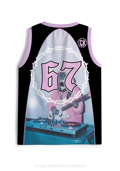 Pink Hoodie Raccoon DJ Y2K Sport Jersey Tank Cherrykitten
