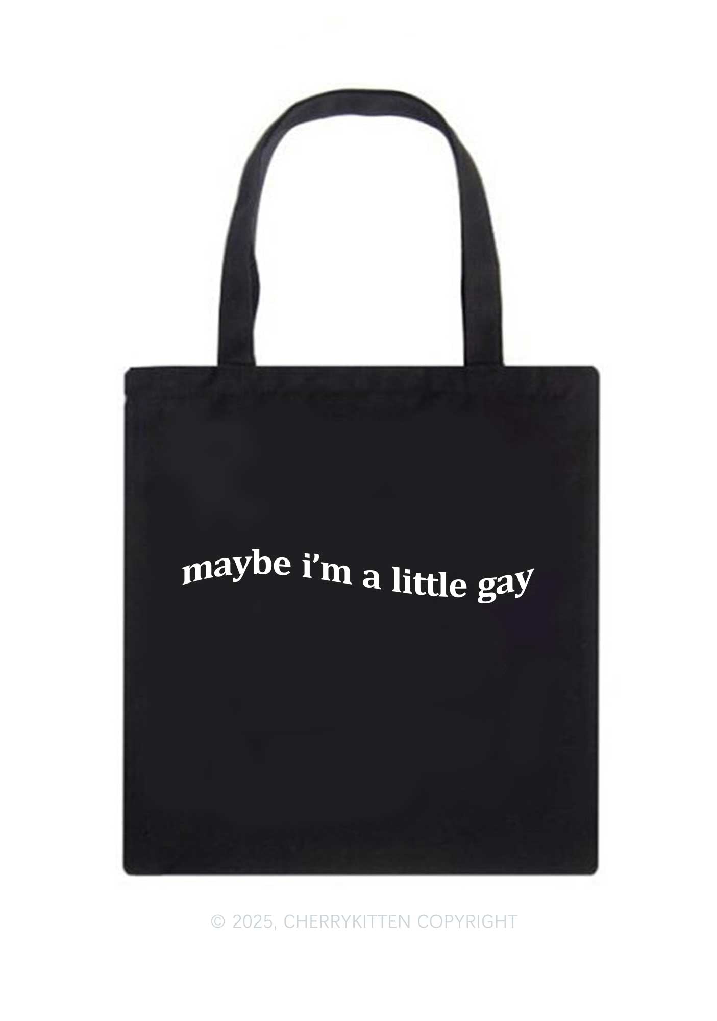 Maybe Im A Little Gay Pride Y2K Canvas Tote Bag Cherrykitten