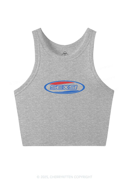 Sexsi Slogan Y2K Crop Tank Top Cherrykitten
