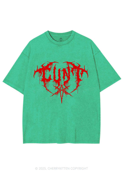 Halloween Punk Cxxt Y2K Shirts Washed Tee Cherrykitten