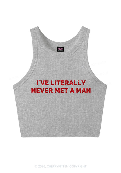 Glitter Never Met A Man Pride Y2K Crop Tank Top Cherrykitten