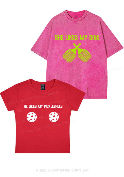 Pickleball Couple Y2K Valentine's Day Couple Shirt Cherrykitten