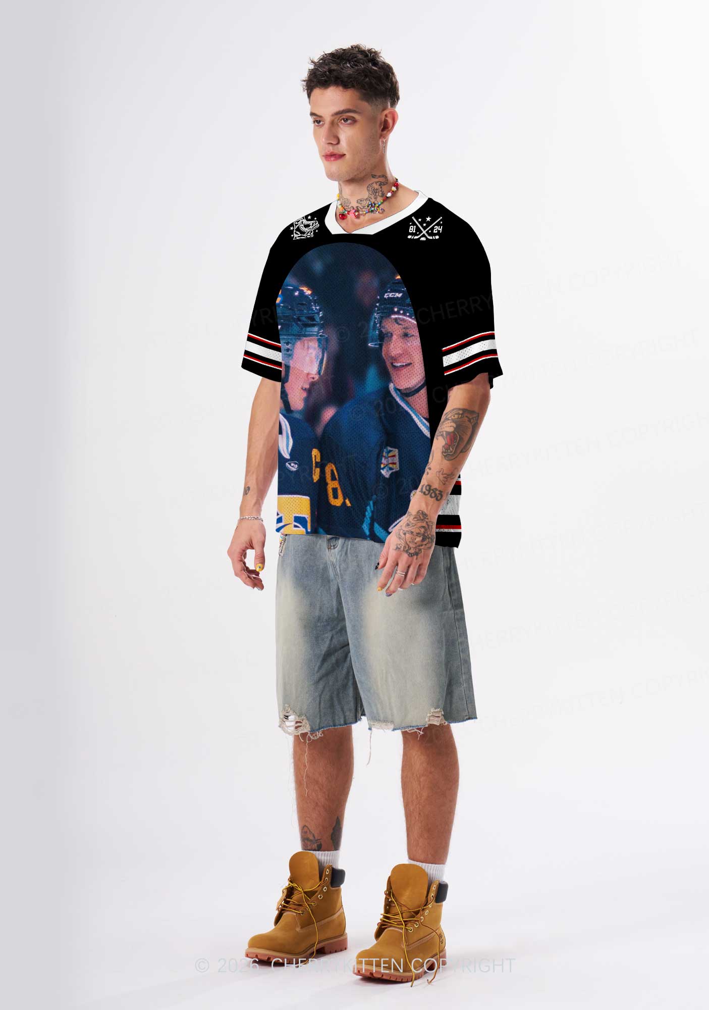 Blue Gaze HR Y2K Sport Jersey Shirts Cherrykitten