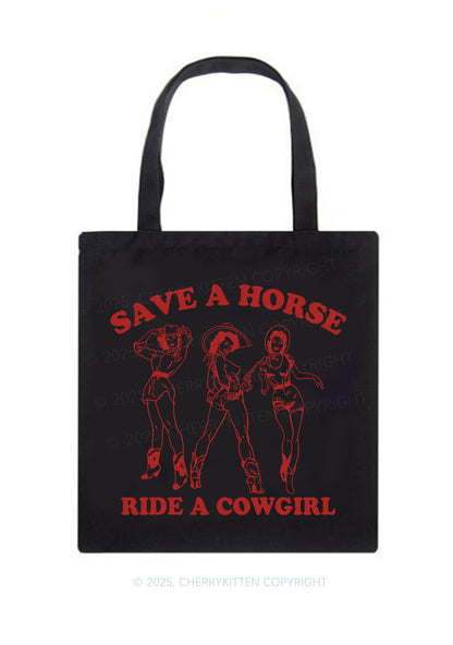 Ride A Cowgirl Pride Y2K Canvas Tote Bag Cherrykitten