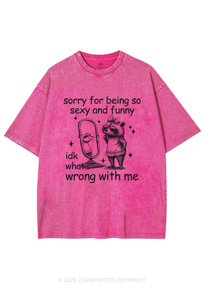 So Funny Raccoon Y2K Shirts Washed Tee Cherrykitten